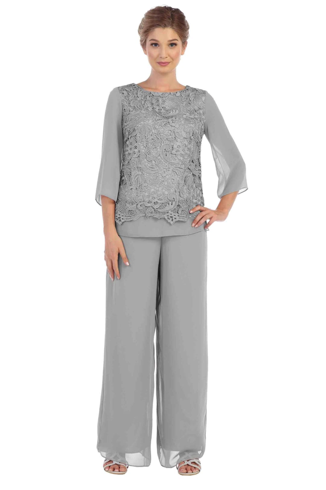 gray mother of the bride pant suits