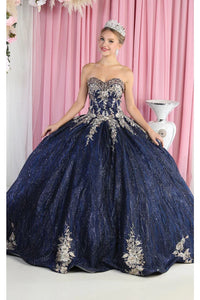 Navy And Gold Quinceanera Dresses