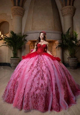 Red And White Quinceanera Dresses