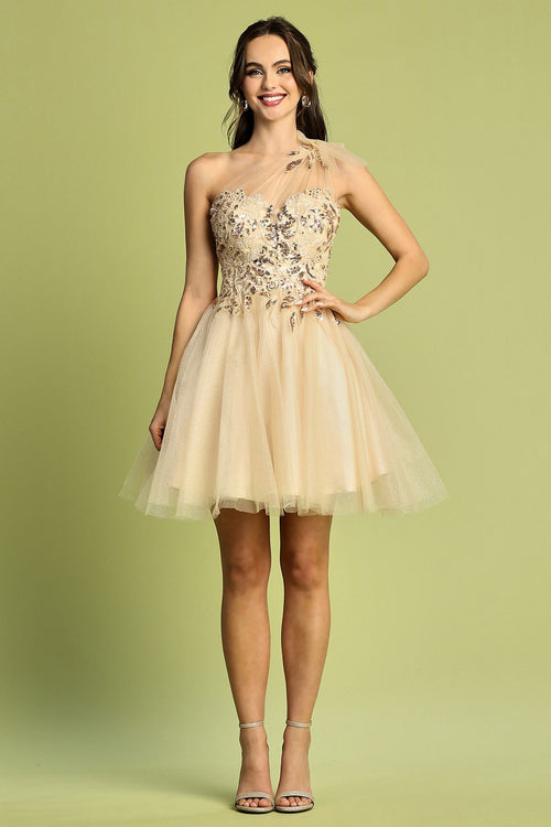 Cocktail Dresses Homecoming A Line Short Prom Dress Champagne