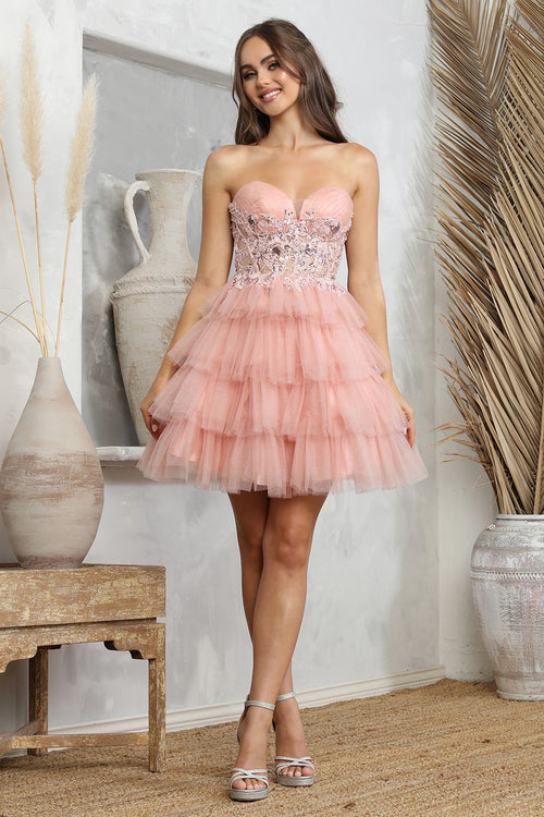 Cocktail Dresses Homecoming Short Glitter Prom Cocktail Dress Rose