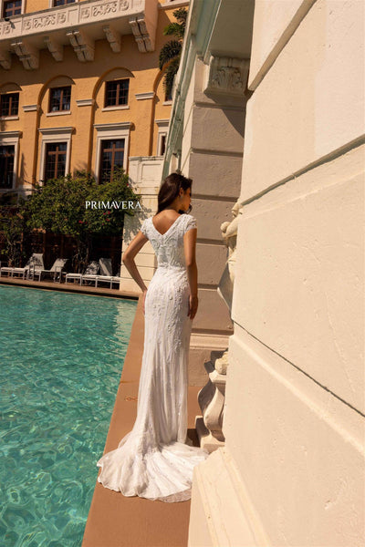 Primavera Couture 11121 Long Bridal Gown Fitted Wedding Dress