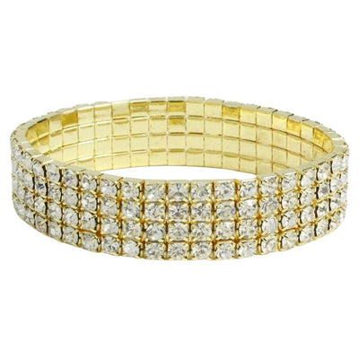 Pulsera de diamantes de imitación con incrustaciones de oro | Accesorios para vestidos de gala