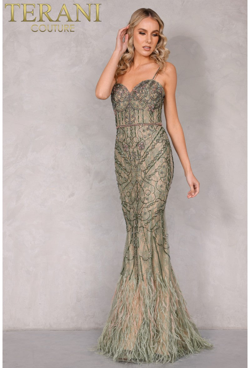 Evening Sweetheart Mermaid Beaded Formal Premium Gown 2221GL0415 by Terani Couture Evening Sweetheart Mermaid Beaded Formal Premium Gown 2221GL0415 by Terani Couture