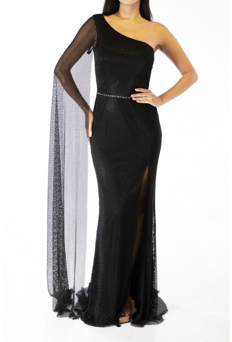 Terani Couture 232e1209 Cape Formal Prom Dress