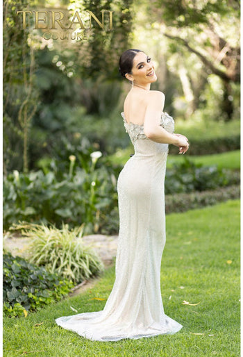 Romantic Terani Couture 232GL1457 Mermaid 3D Floral Long Prom Dress