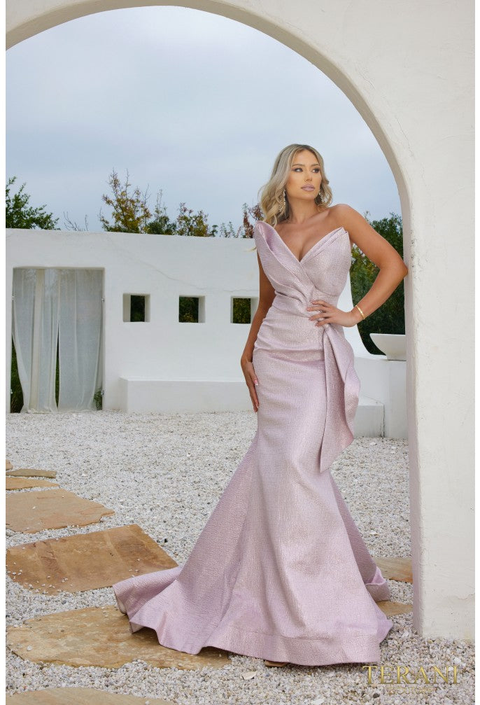 Terani Couture 241E2405 Glamorous Evening Prom Strapless Trumpet Premium Dress