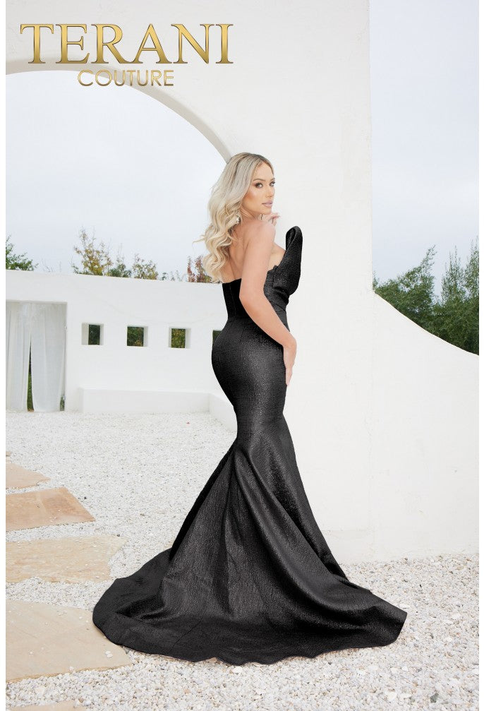 Terani Couture Long Strapless Prom Dress Trumpet Evening Gown 241E2405
