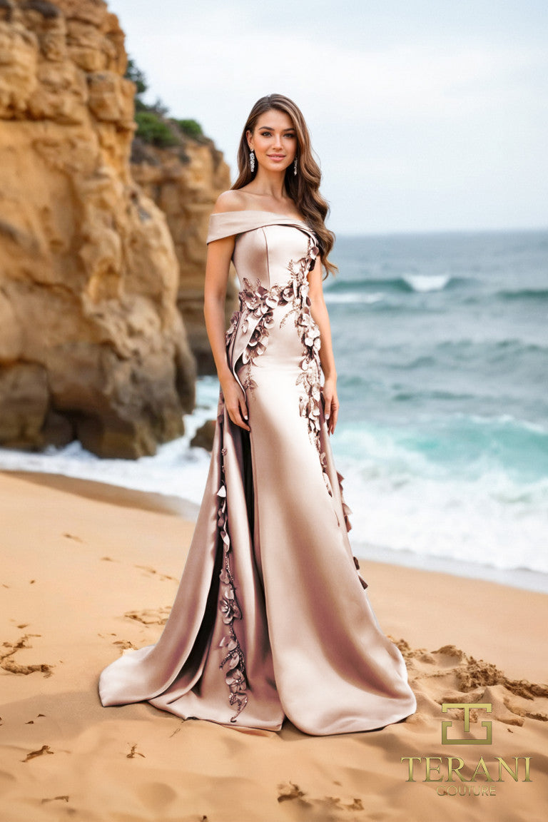 Formal Dresses Long Formal Fitted Evening Dress Taupe