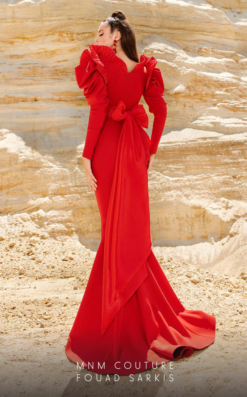 fouad sarkis red dress Fouad Sarkis 2770 Red Evening Gown – MNM Couture