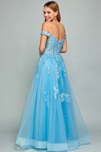 Prom Dresses A Line Long Formal Applique Prom DressRed