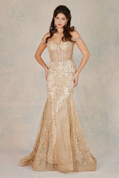Prom Dresses Glitter Prom Long Formal Dress Champagne
