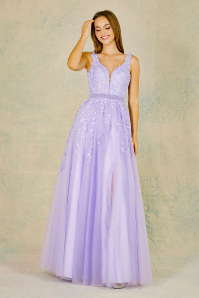 Prom Dresses Long Formal A Line Glitter Lace Prom Dress Lilac