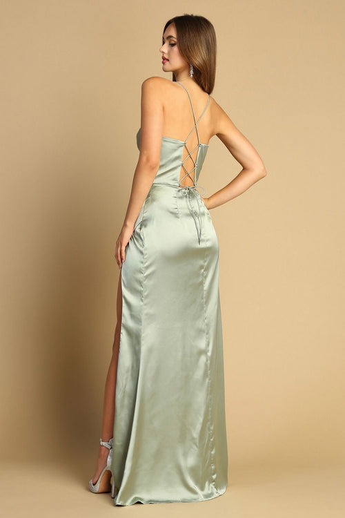 Prom Dresses Fitted Corset Long Formal Slit Prom Dress Lavender