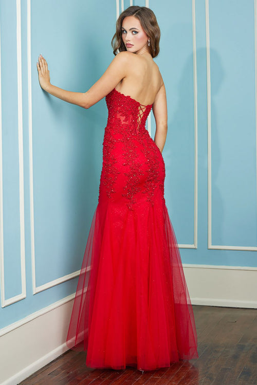 Prom Dresses Prom Long Mermaid Applique Formal Dress Red