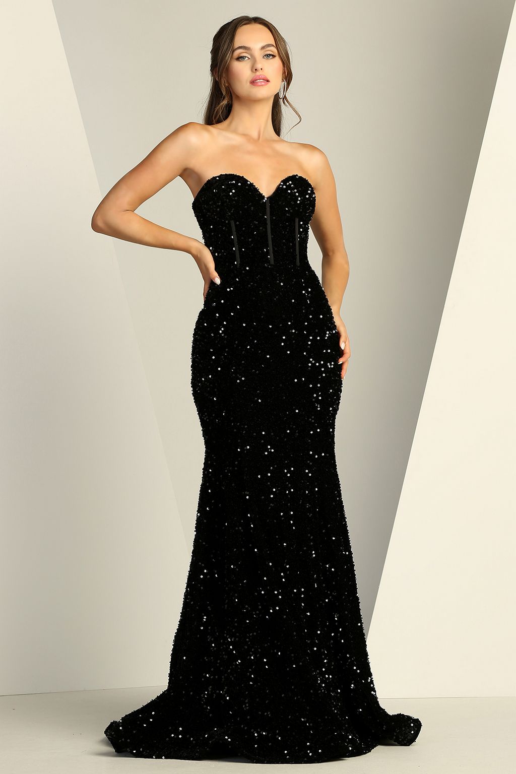 Prom Dresses Formal Long Glitter Sequin Prom Dress Black