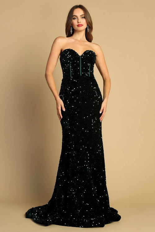 Prom Dresses Formal Long Glitter Sequin Prom Dress Dark Emerald