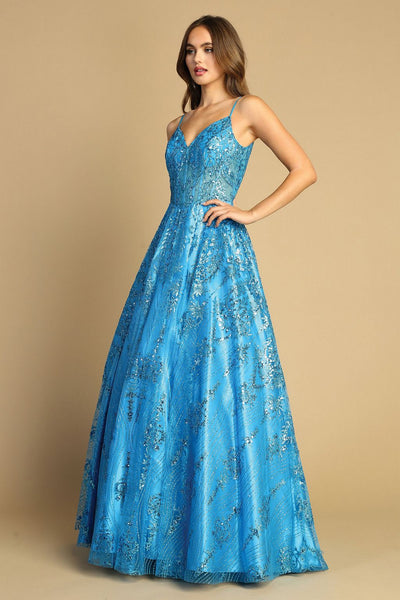 Prom Dresses A Line Long Glitter Prom Formal Dress Champagne
