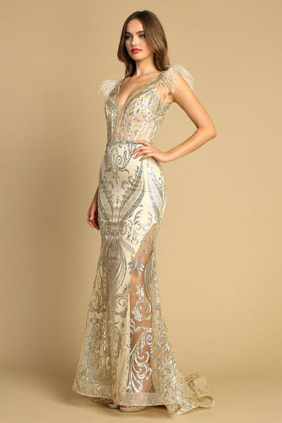 Prom Dresses Formal Long Printed Glitter Prom Dress Red