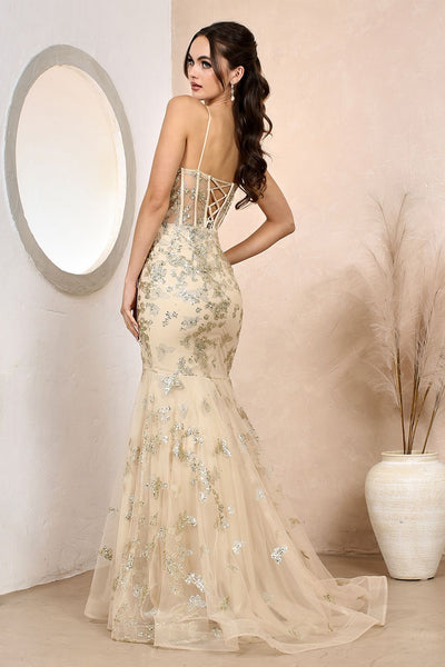 Formal Dresses Corset Long Mermaid Formal Glitter Prom Dress Rose