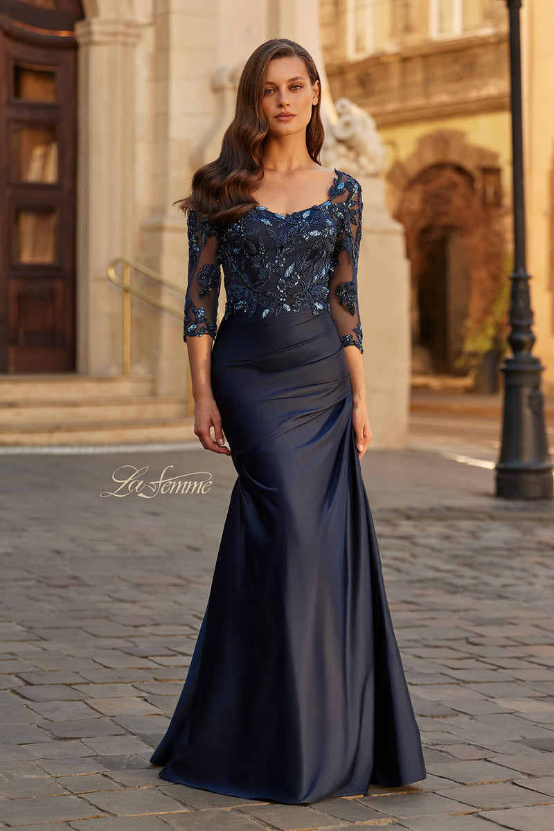 La Femme 31802 Beaded Lace Gown