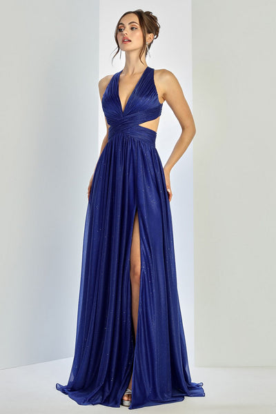 Prom Dresses Glitter Long Formal A Line Prom Dress Royal Blue