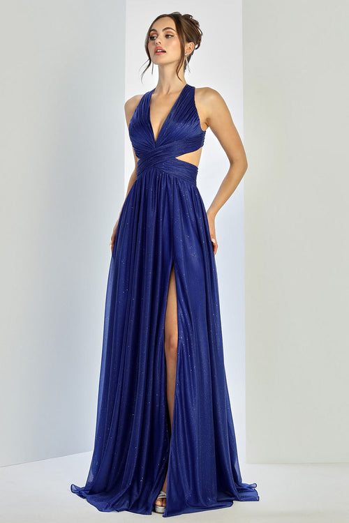 Prom Dresses Glitter Long Formal A Line Prom Dress Royal Blue