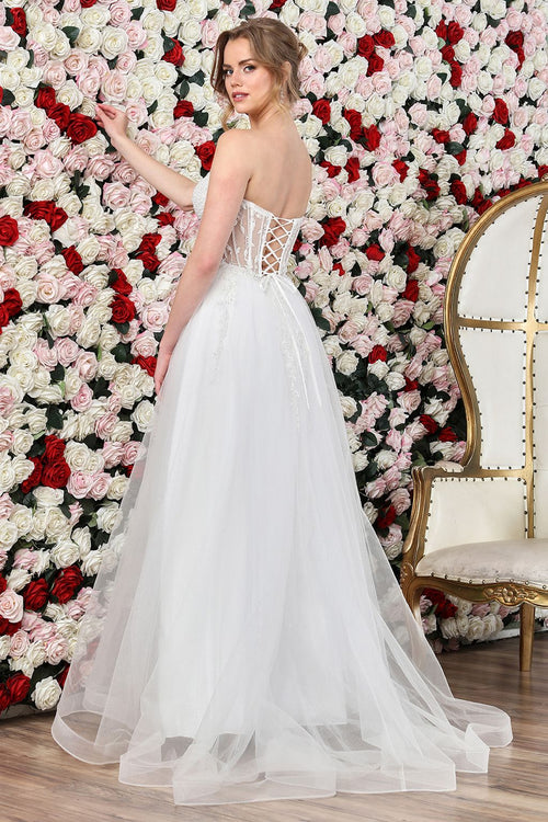 Wedding Dresses Long Bridal Gown Beaded A Line Wedding Dress Off White