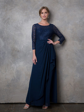 Mother of the Bride Dresses Long Mother of the Bride Lace Formal Dress Navy