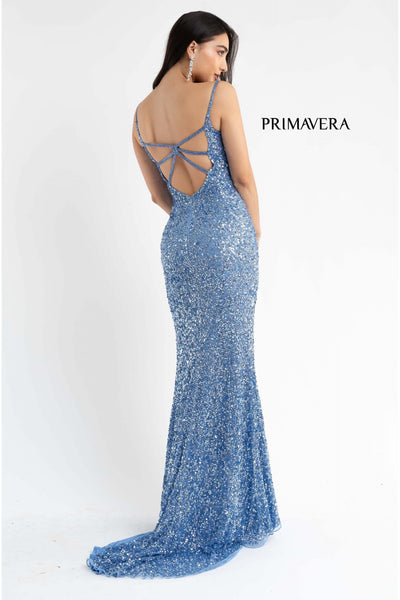 Primavera Couture 3792 Sequin Fitted Slit Gown