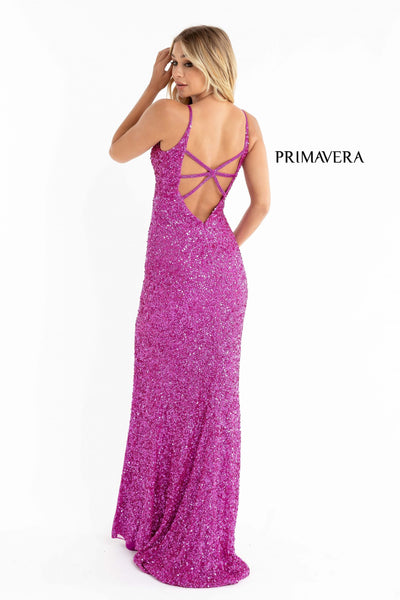 Primavera Couture 3792 Sequin Fitted Slit Gown