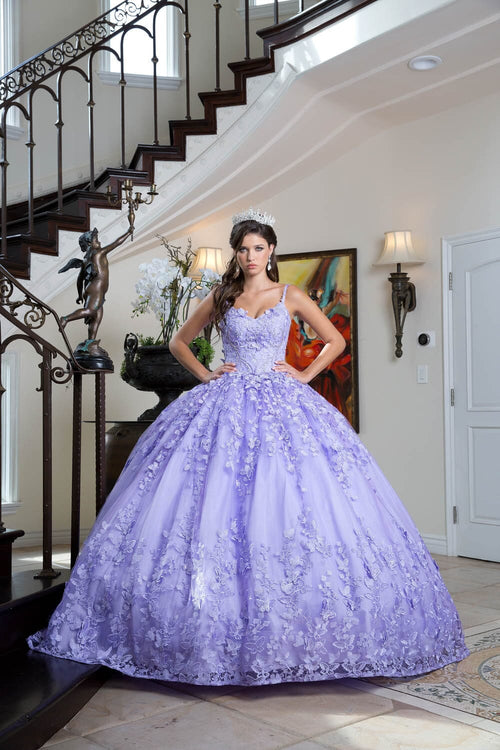 3D Butterfly Cape Sleeve Ball Gown by Bella Princess PQ1001