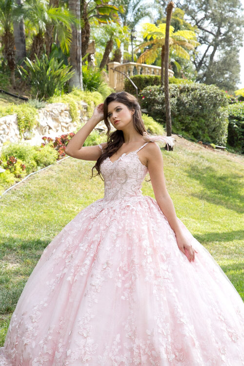 3D Butterfly Cape Sleeve Ball Gown by Bella Princess PQ1001