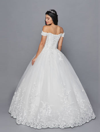 DeKlaire Bridal 420 Off the Shoulder A-Line Wedding Gown