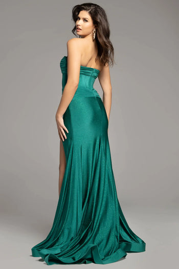Jovani Prom Dress Strapless Cut-Out Glitter Long Evening Gown 43419