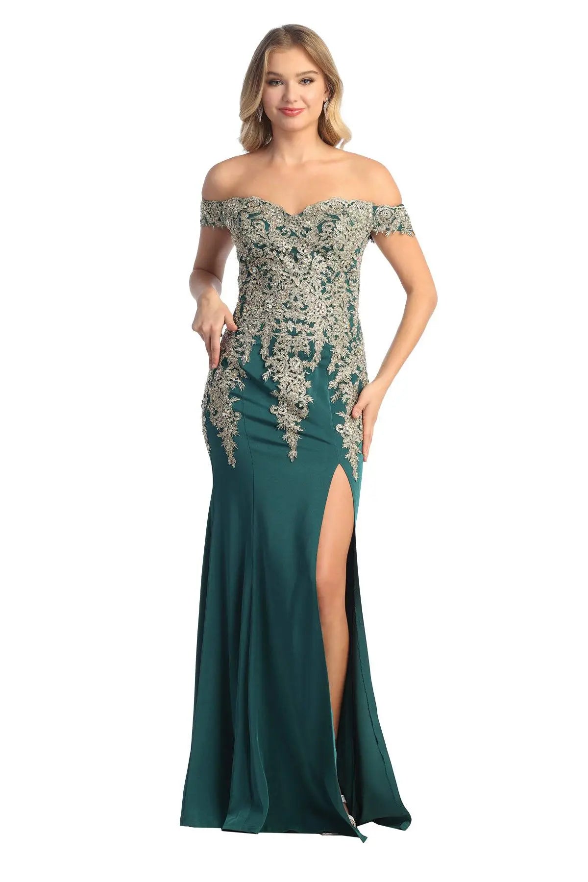 Cindy Collection USA Hunter Green Long Dress
