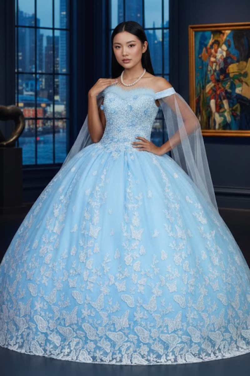 Sweet 16 Birthday Party Dress in Baby Blue Style Ball Gown