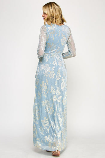 Lenovia Powder Blue Long Formal Dresses