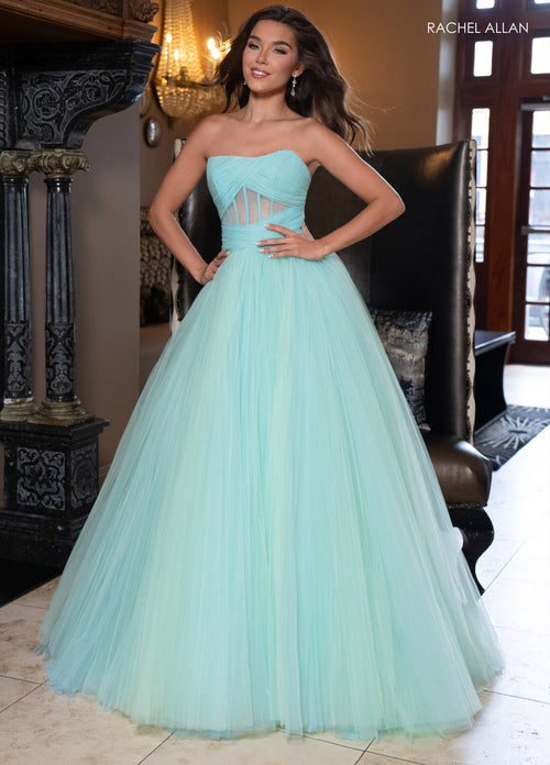 Rachel Allan 70761 Tulle Strapless A-line Gown