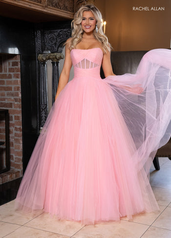 Rachel Allan 70761 Tulle Strapless A-line Gown