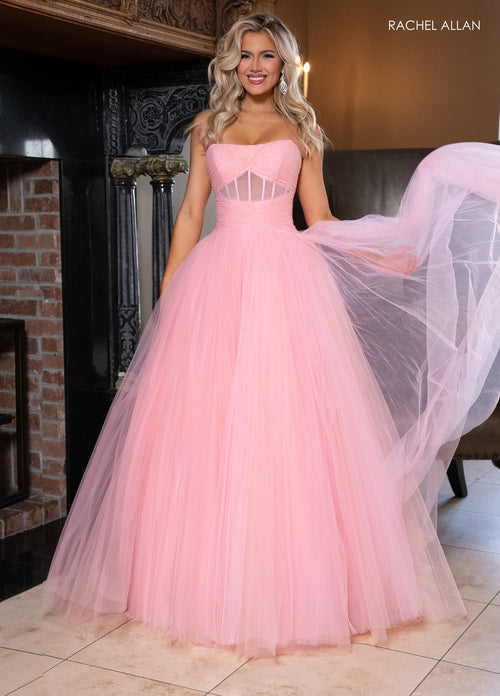 Rachel Allan 70761 Tulle Strapless A-line Gown