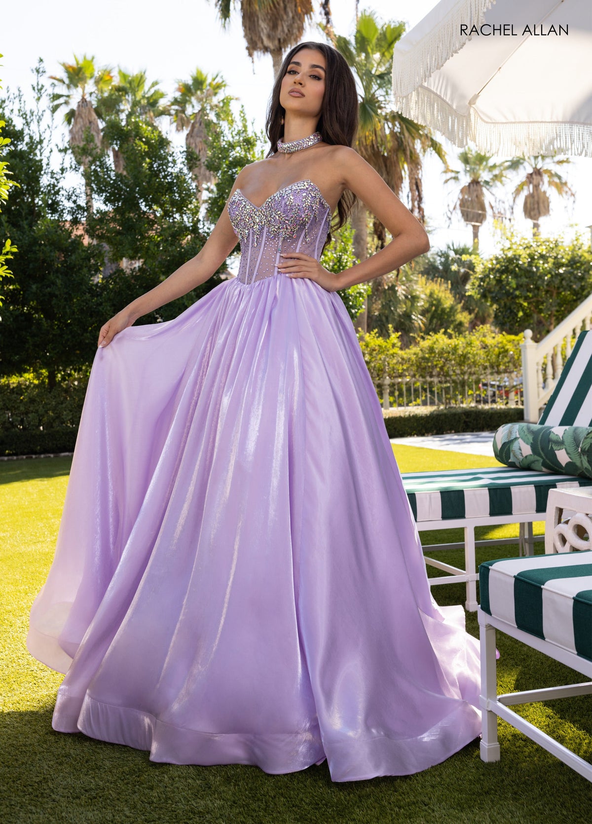 Rachel Allan Lilac Long Formal Dresses