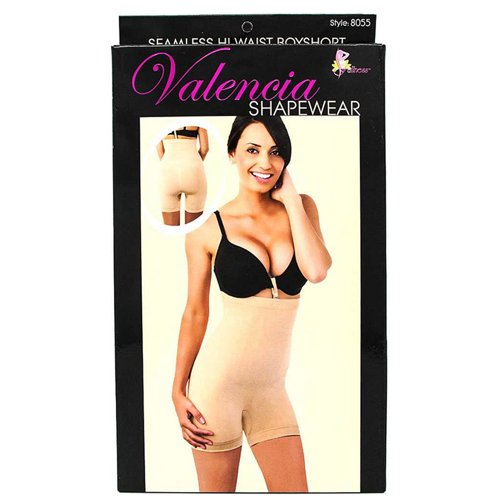 Valencia Seamless Hi-Waist Boyshort Shapewear – Tummy Control Body Shaper Shorts