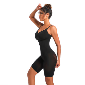 Slim Mid-Thigh Seamless Shapewear Bodysuit – Black or Nude