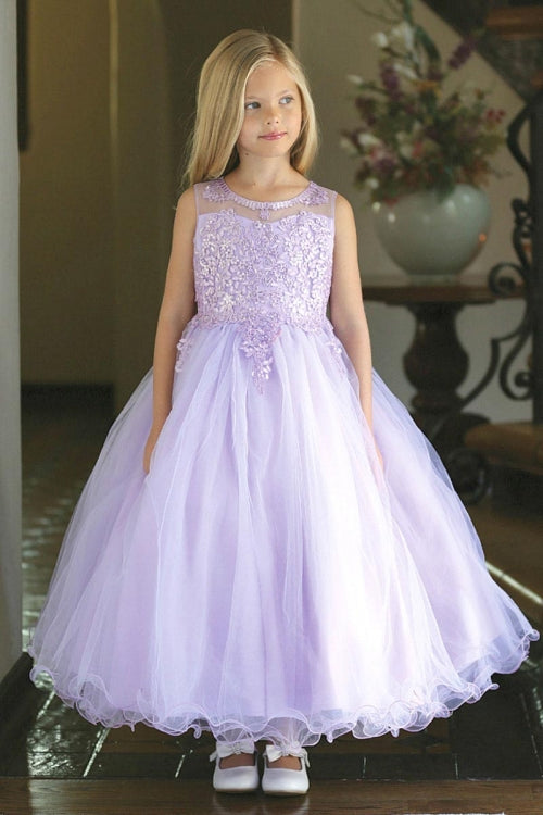 Lace Appliqué Formal Kids Party Dress By AG5241