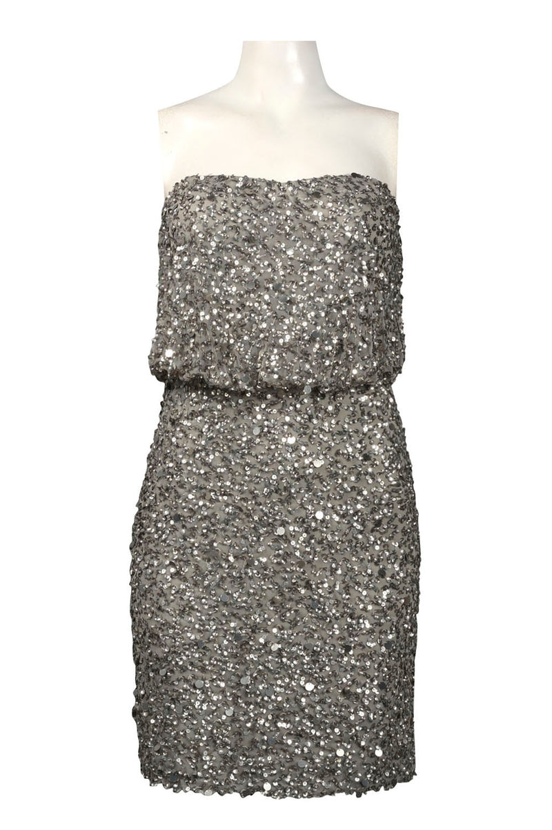 adrianna papell sequin dress blouson Adrianna Papell Platinum 40461
