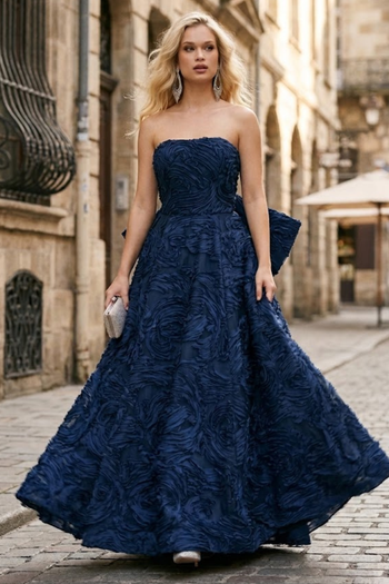 Jovani 44114 - Strapless Textured Ballgown in Black