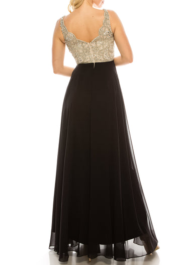 Aidan Mattox Embellished Sleeveless A-Line Dress