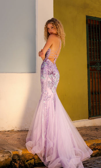 Vestido de fiesta de sirena con lentejuelas ceñido de Nox Anabel C1416