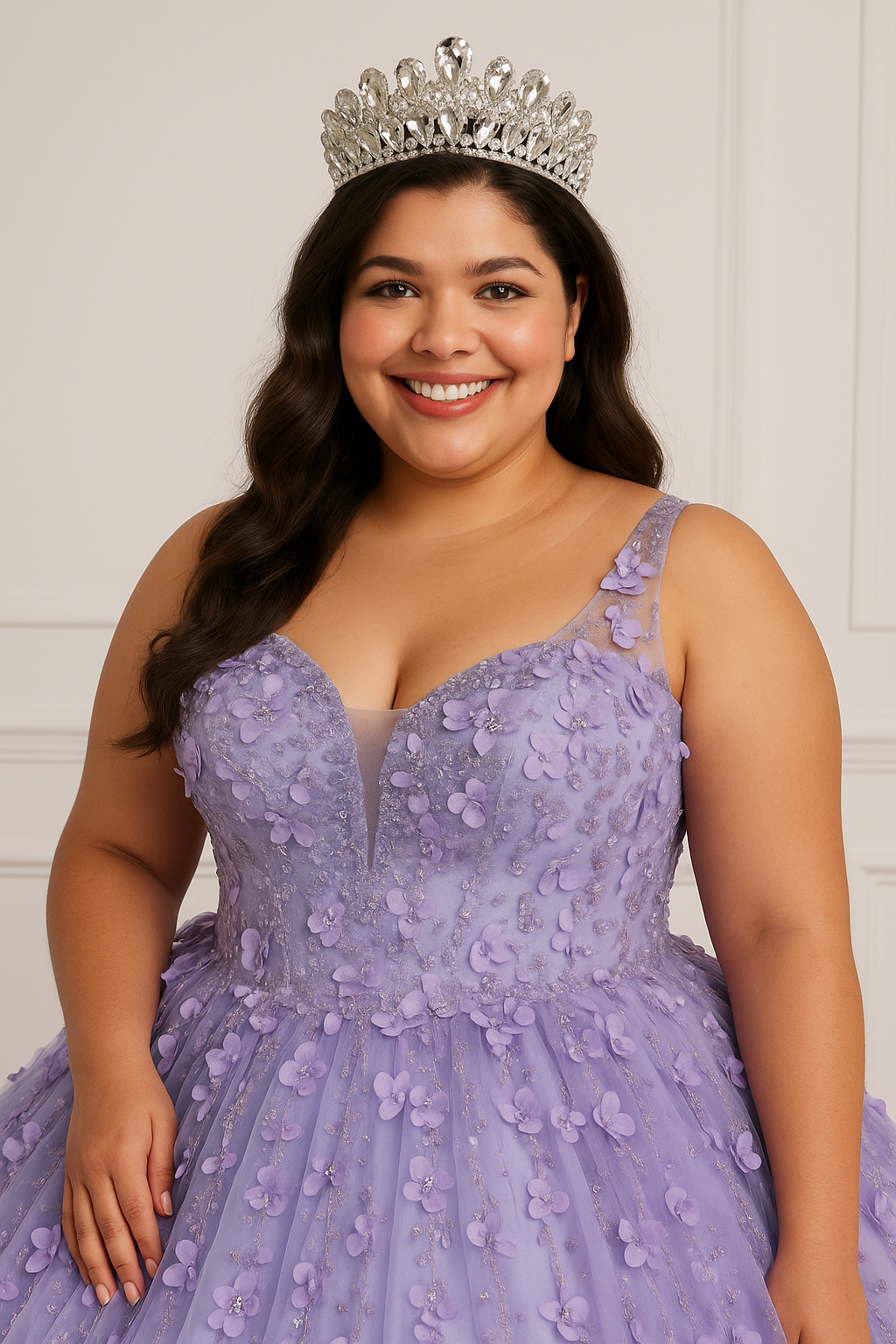 Tiara de quinceañera con lágrima de cristal y corona de diamantes de imitación plateados